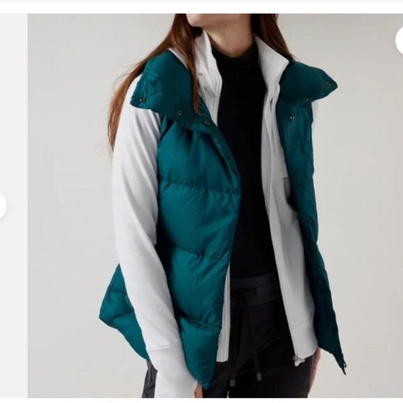 Athleta Jackets & Blazers - ATHLETA Downtown Puffer Vest Dark Teal Size XS
